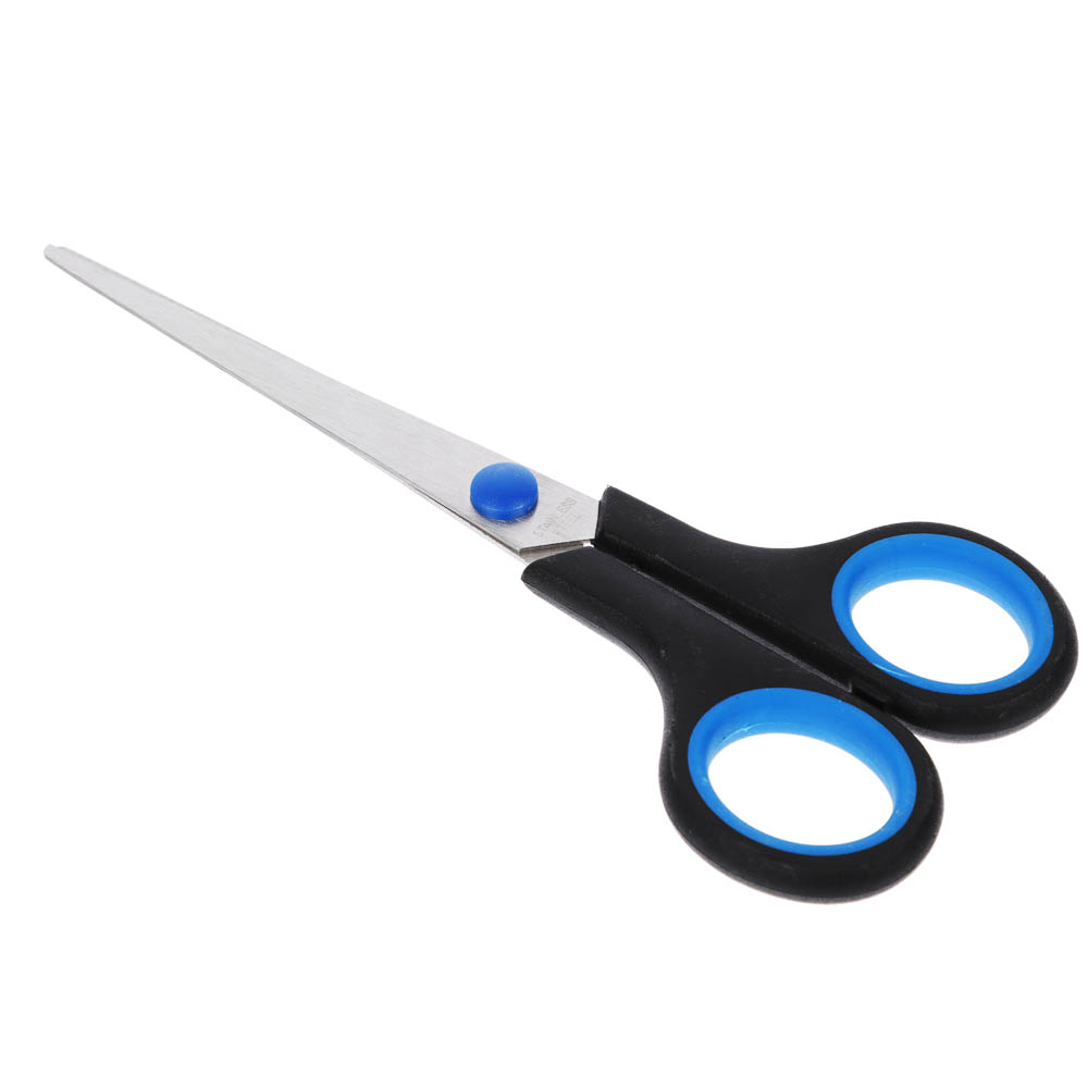 Ножницы канцелярские ClipStudio 16см, двуцветные пласт.ручки, на карточке, арт.№ 589-001