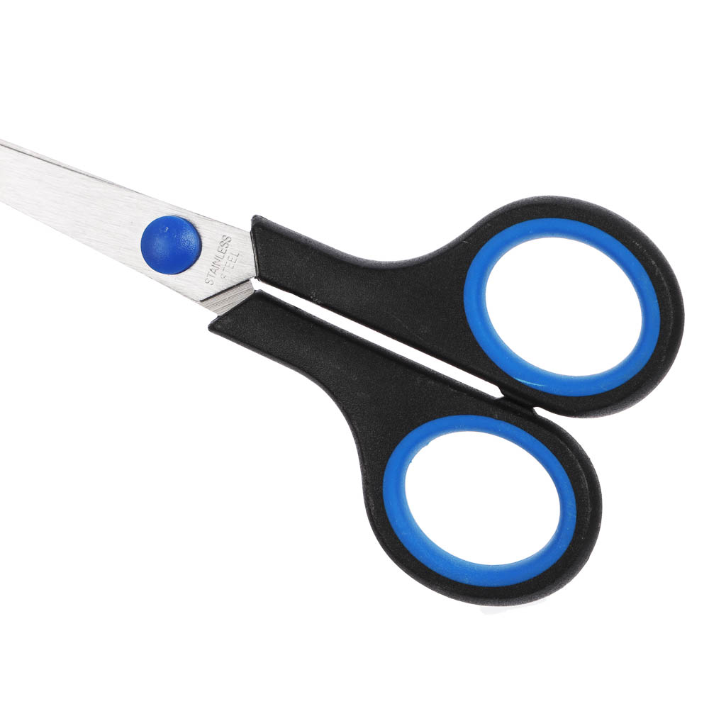 Ножницы канцелярские ClipStudio 16см, двуцветные пласт.ручки, на карточке, арт.№ 589-001