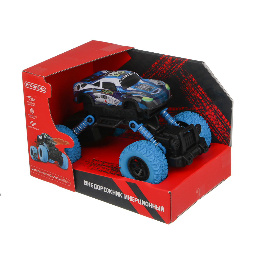 ИГРОЛЕНД Внедорожник инерционный, стреляет дисками, металл, РР, 18х12х11,3 см, 6 дизайнов, арт.№ 292-475