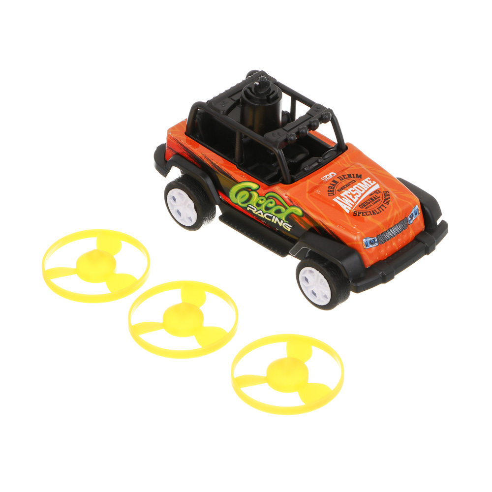 ИГРОЛЕНД Внедорожник инерционный с волчками, металл, 15х11,1х9 см, 4 дизайна, арт.№ 292-476