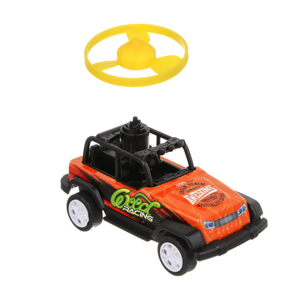 ИГРОЛЕНД Внедорожник инерционный с волчками, металл, 15х11,1х9 см, 4 дизайна, арт.№ 292-476