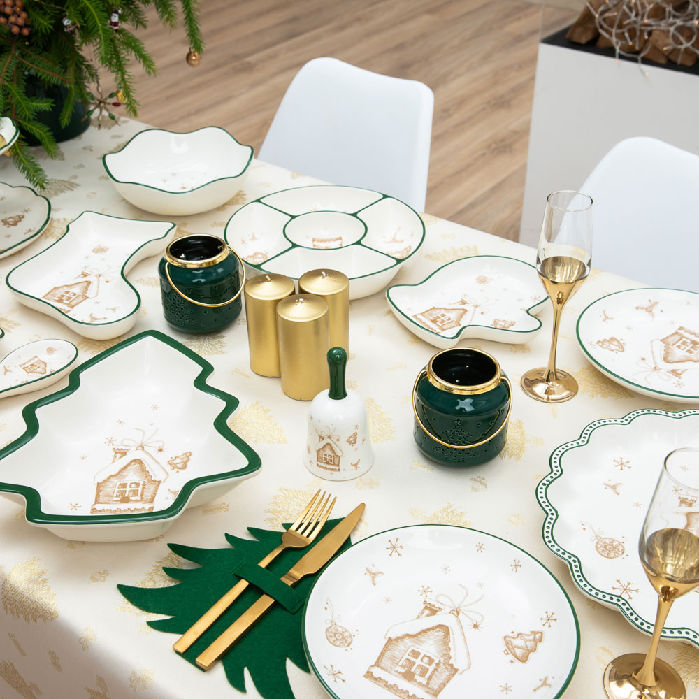 MILLIMI Пряничный домик Блюдо круглое 22х3см, керамика, арт.№ 820-122