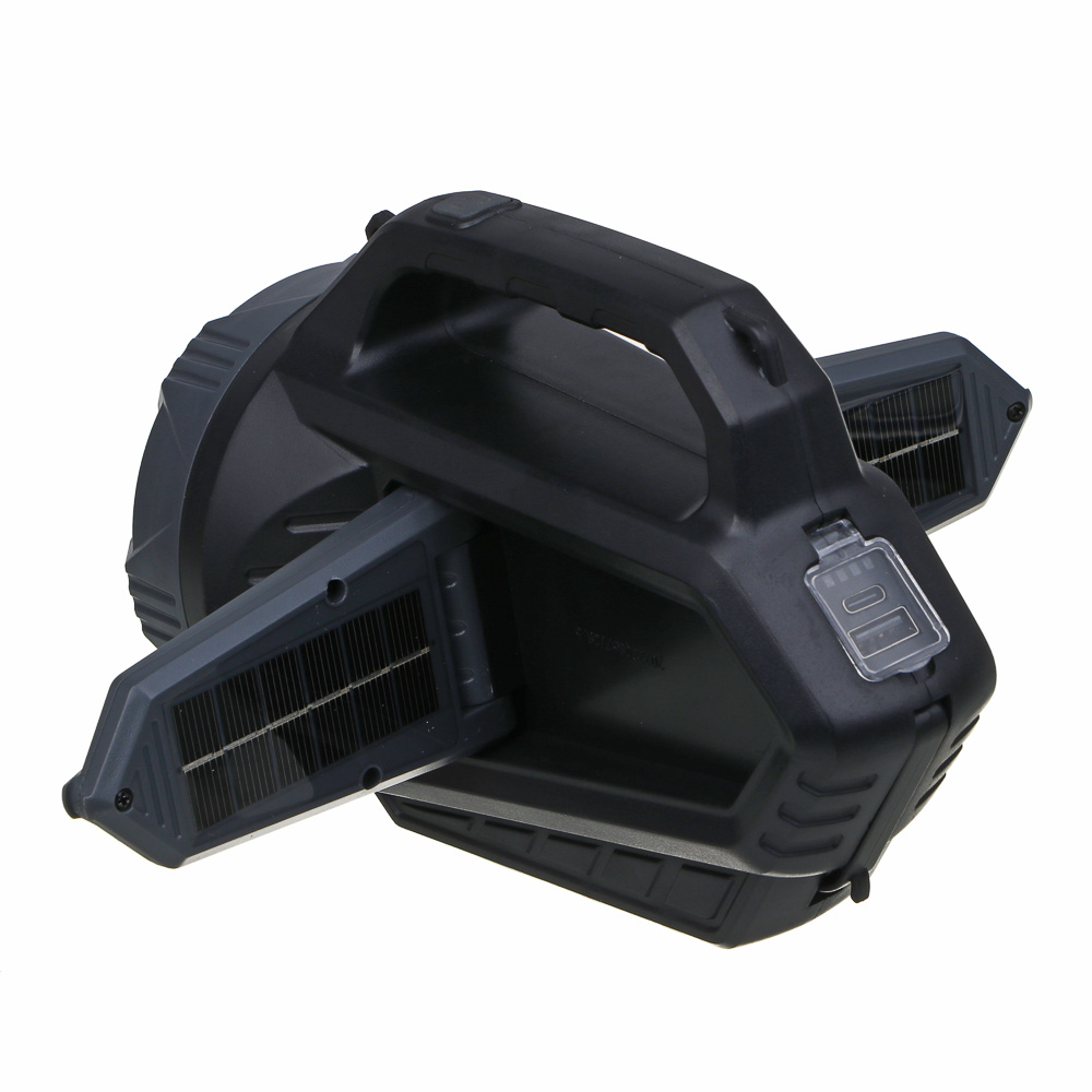 ЕРМАК Фонарь прожектор,LED,5 режимов,пластик,2400мАч,боков.фонари, красный свет, солн.батарея,Туре-С, арт.№ 223-078