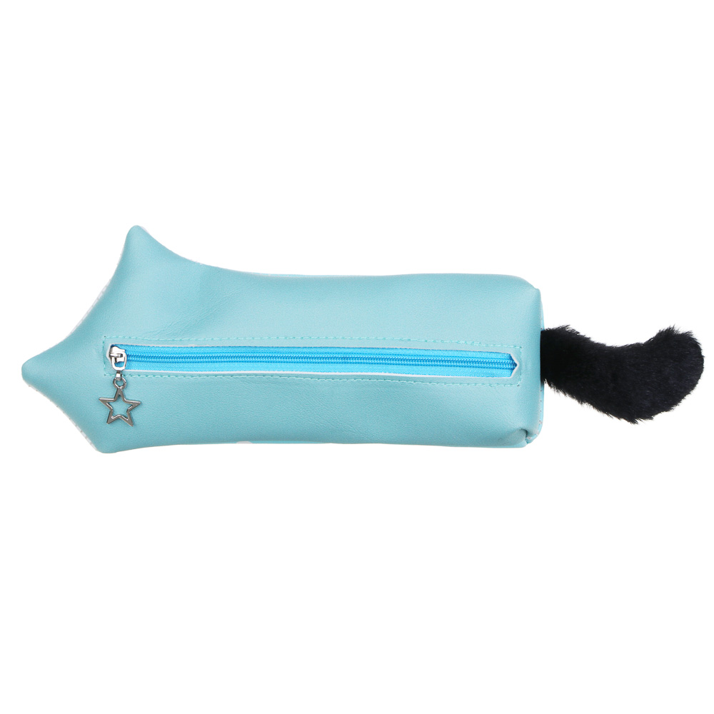 Пенал фигурный 23х9х3см, 1 отд., в форме собаки, иск.кожа с печатью, хвост-плюш, 3 дизайна, арт.№ 238-048