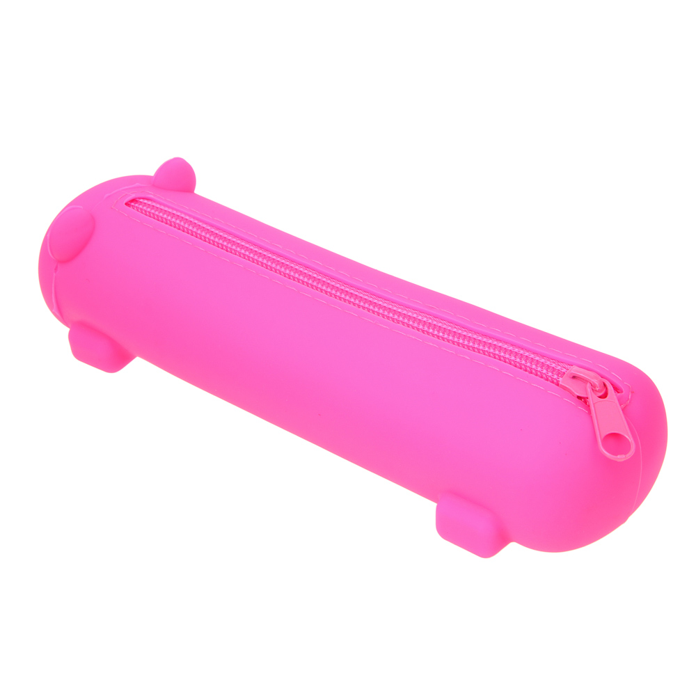 Пенал фигурный 20х7х4см, 1 отделение на молнии, в форме котика, силикон, арт.№ 238-049