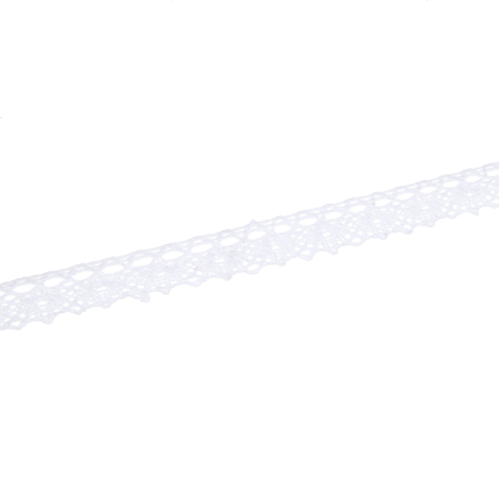 Кружево вязаное, длина 3м, ширина 12мм, 14мм, 18мм, полиэстер, хлопок, 3 дизайна, арт.№ 308-289