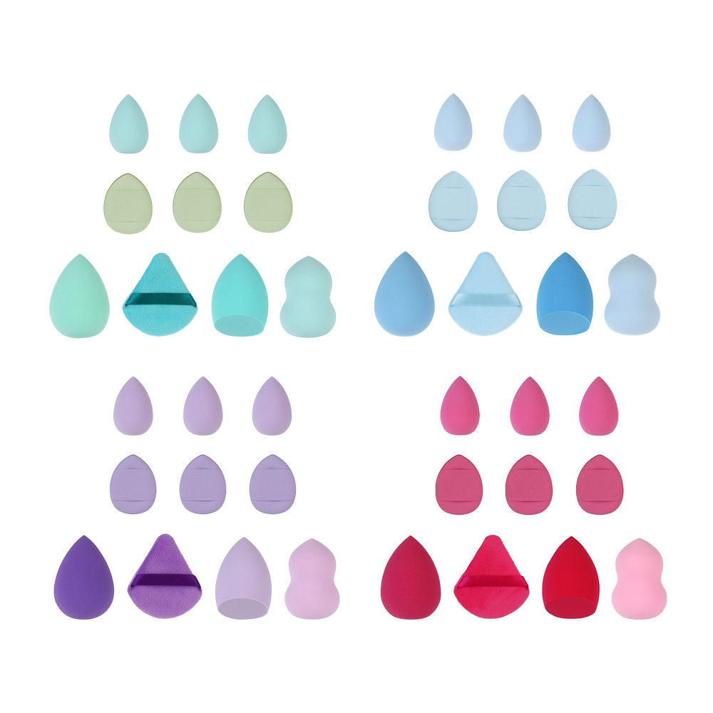 Набор спонжей 12 шт тм ЮНИLOOK, полиуретан, полиэстер, 4 цвета, подар.уп., арт.№ 357-401