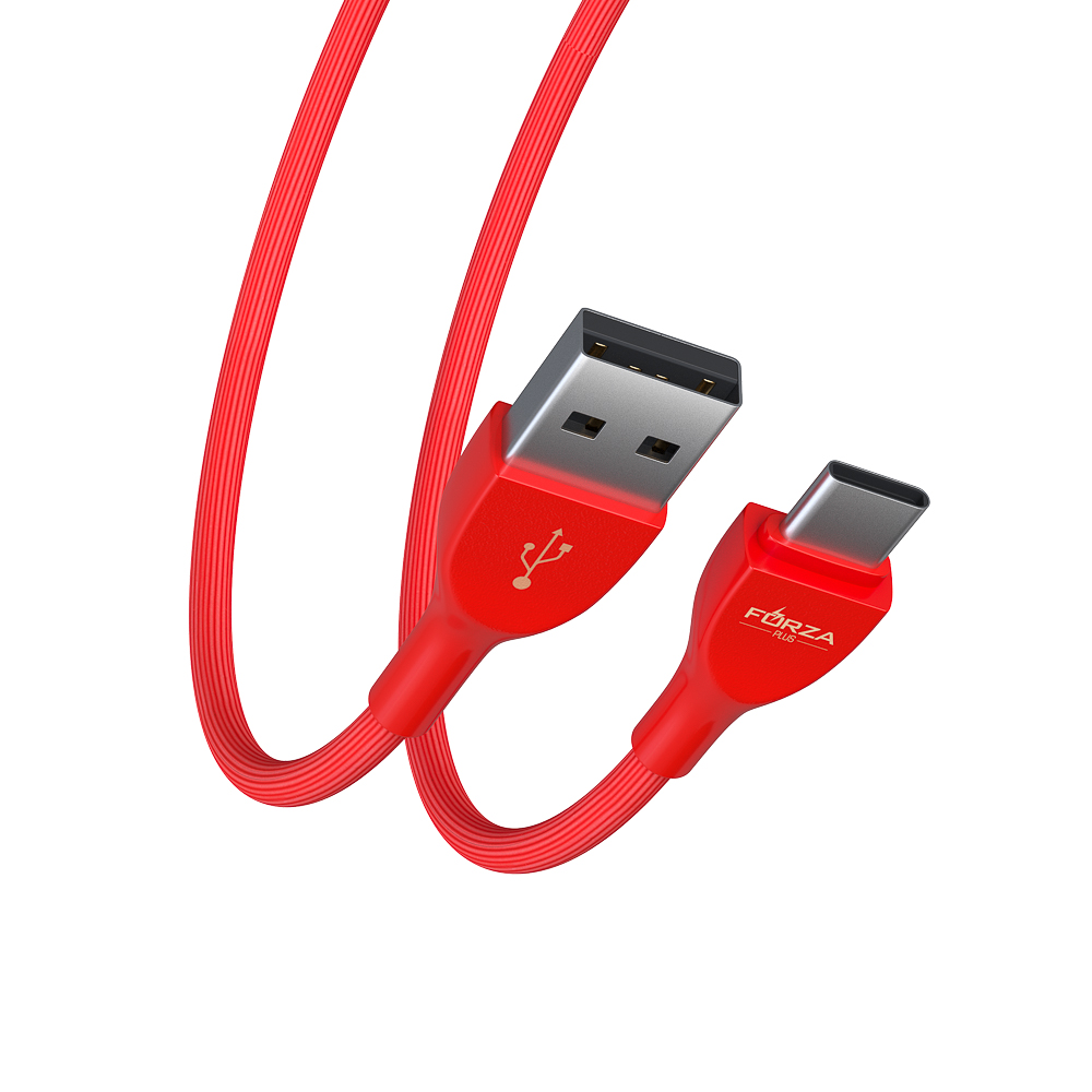 Кабель для зарядки USB(A)-Type C FORZA Акварель, 1м, 2А, 4 цвета, пакет, арт.№ 931-022