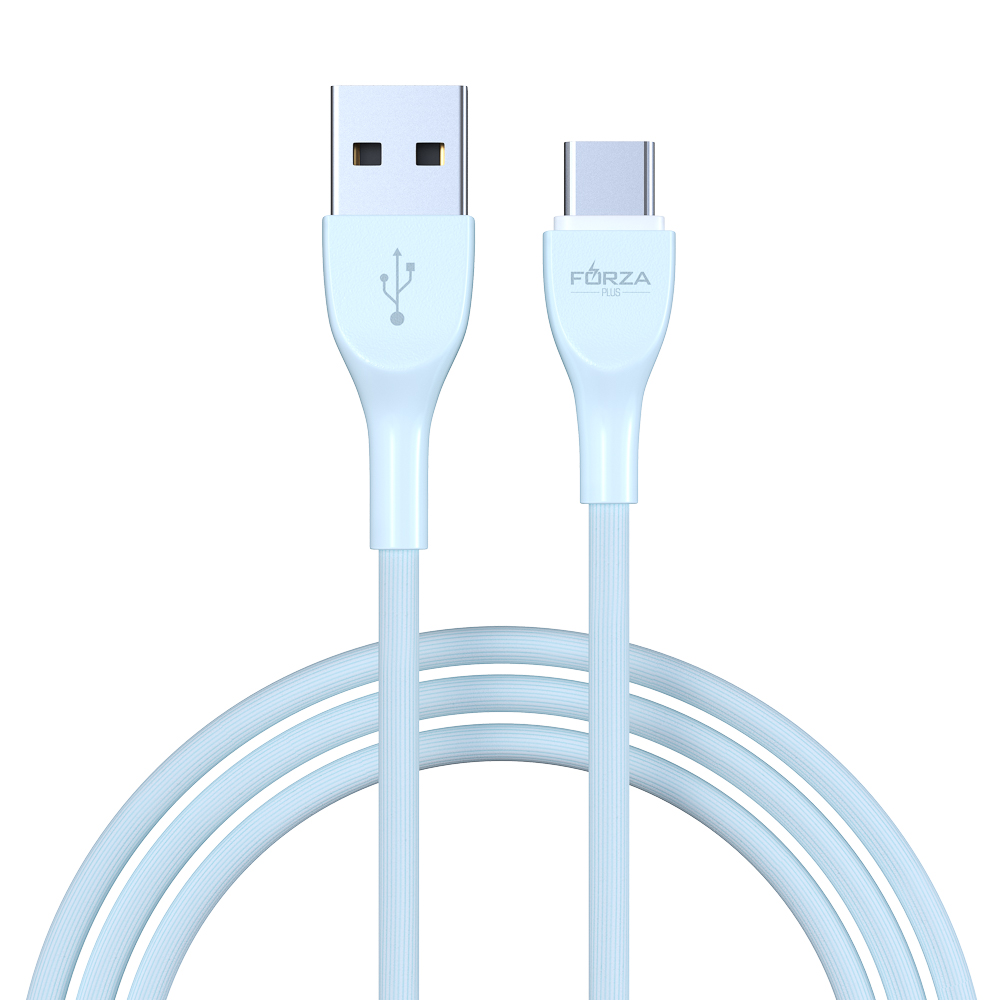 Кабель для зарядки USB(A)-Type C FORZA Акварель, 1м, 2А, 4 цвета, пакет, арт.№ 931-022