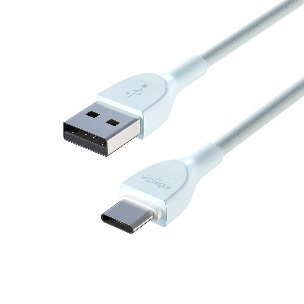 Кабель для зарядки USB(A)-Type C FORZA Акварель, 1м, 2А, 4 цвета, пакет, арт.№ 931-022