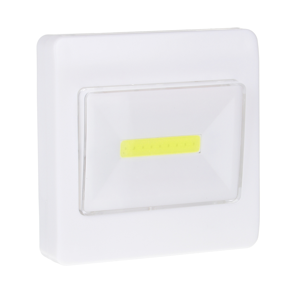 Светильник с выключателем BY, 1xCOB, 9 LED, 3хААА, 10х8см пластик, арт.№ 417-074