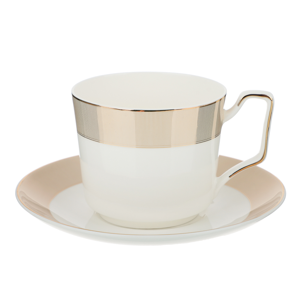 BY COLLECTION White Line Набор чайный два пр., 290мл, 15см, фарфор, подарочная упаковка, арт.1, арт.№ 820-815