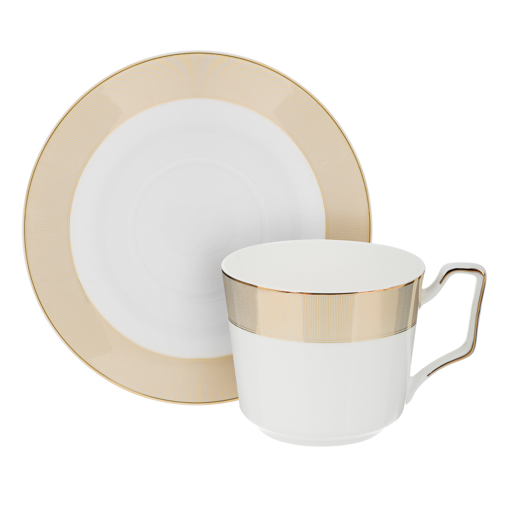 BY COLLECTION White Line Набор чайный два пр., 290мл, 15см, фарфор, подарочная упаковка, арт.1, арт.№ 820-815