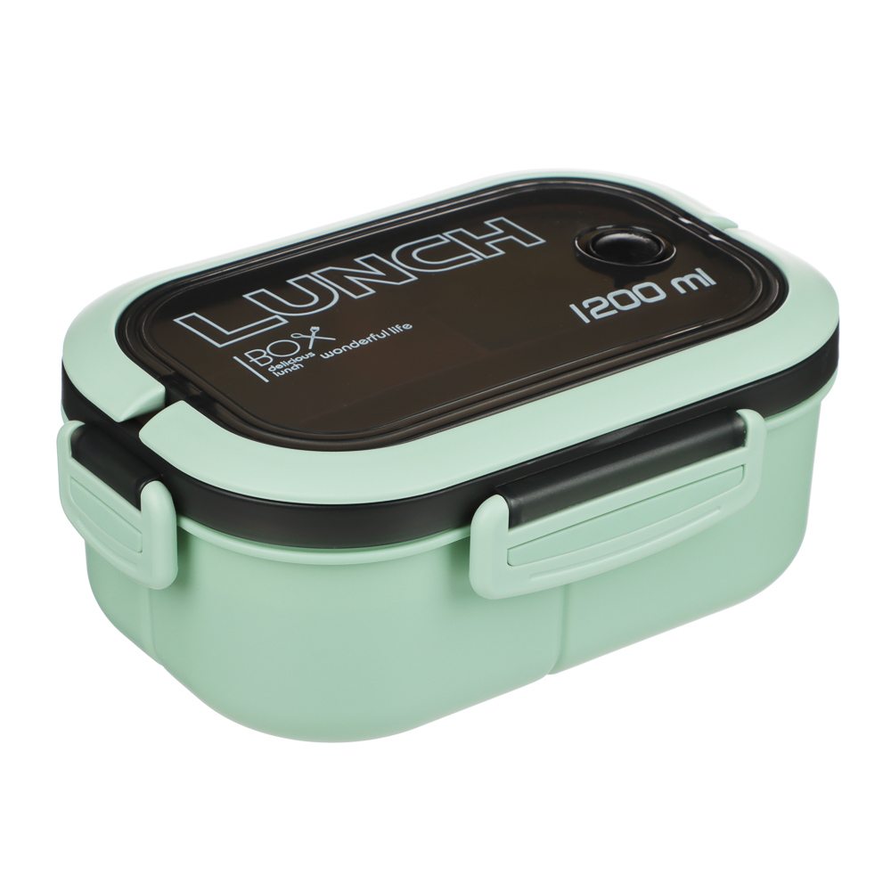 Ланч-бокс, 1200мл, со столовыми приборами (ложка вилка) РР, арт.№ 841-889