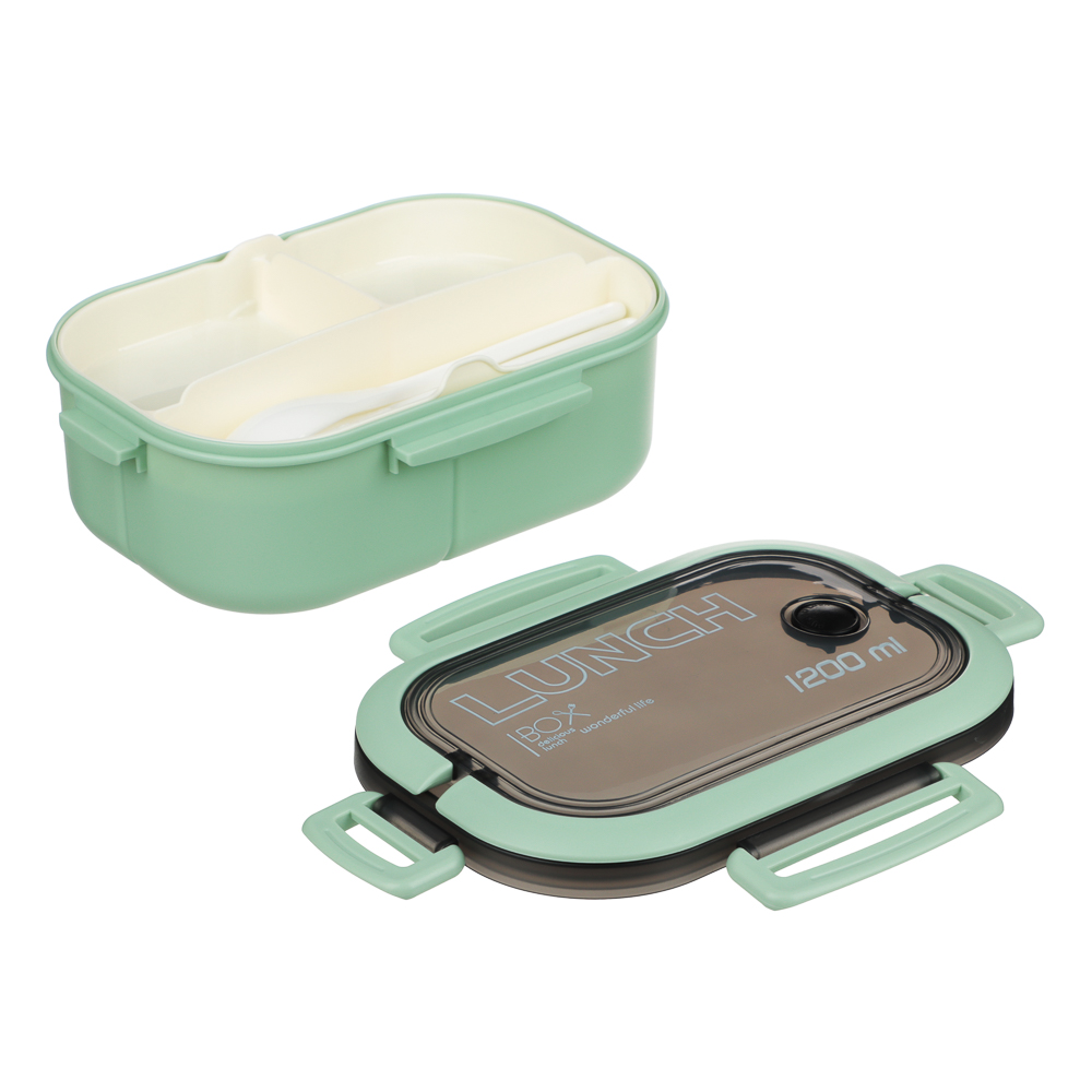 Ланч-бокс, 1200мл, со столовыми приборами (ложка вилка) РР, арт.№ 841-889