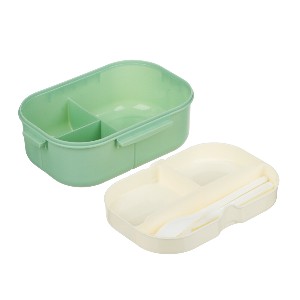 Ланч-бокс, 1200мл, со столовыми приборами (ложка вилка) РР, арт.№ 841-889