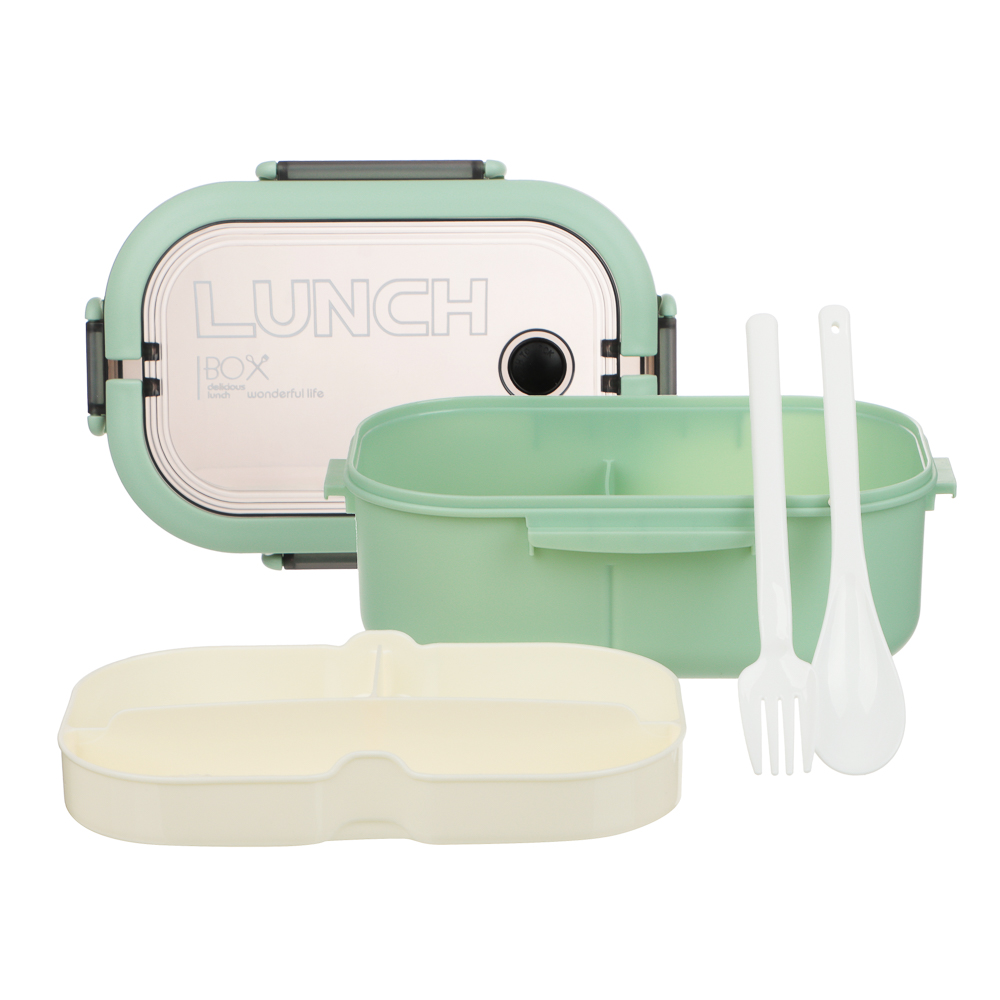 Ланч-бокс, 1200мл, со столовыми приборами (ложка вилка) РР, арт.№ 841-889