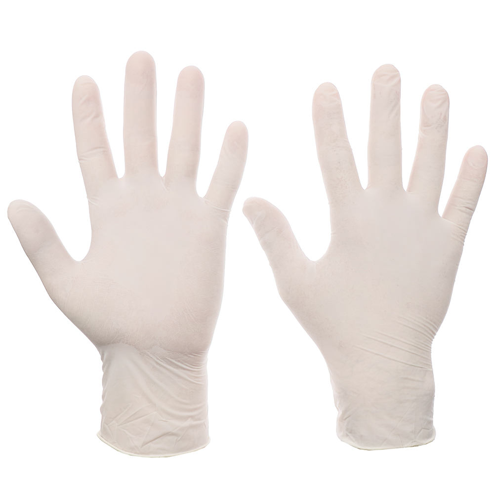 Перчатки тм VETTA, 10 шт, р-р M, латекс, белый цвет, арт.№ 447-029