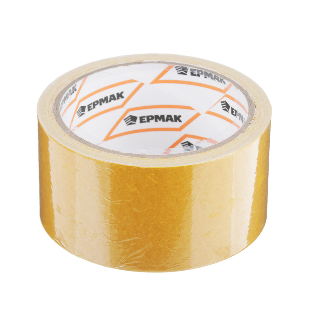 ЕРМАК Клейкая лента двухсторонняя 48мм х 10м, (полипропилен, инд.упаковка), арт.№ 669-195