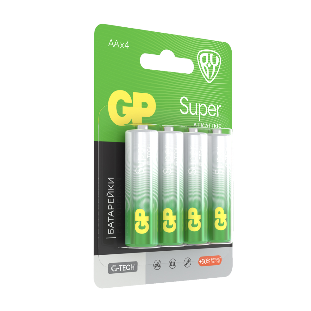 Батарейки AA GP Super BY Original 4шт 15AGM-2CR в блистере, арт.№ 917-094
