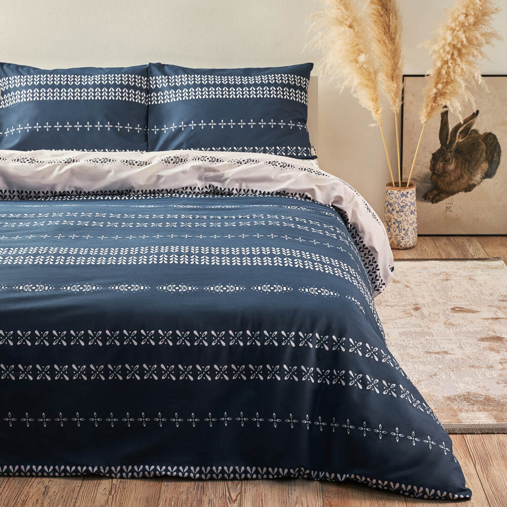 PROVANCE Нэви Комплект постельного белья 2 (4 предмета), поплин, 100% хлопок, синий, арт.№ 421-505