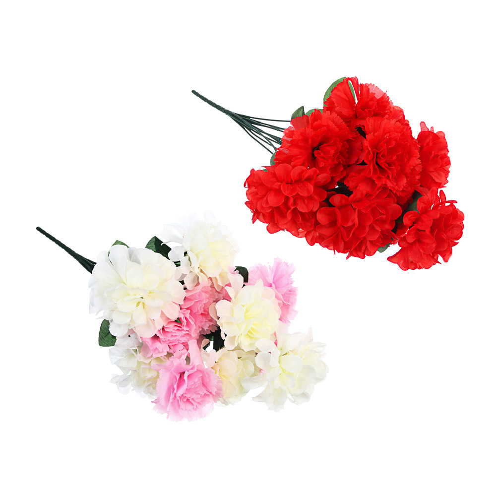 Букет искусственных цветов тм LADECOR гвоздики и гортензии, длина 40 см, арт.№ 426-011