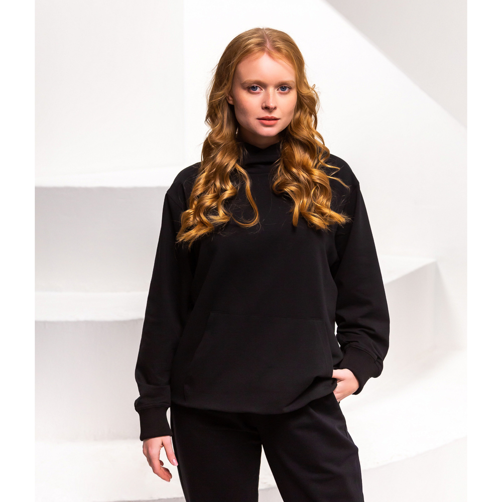 BY Basic Толстовка женская, хлопок, цвет черный, размер S, арт.№ 833-047