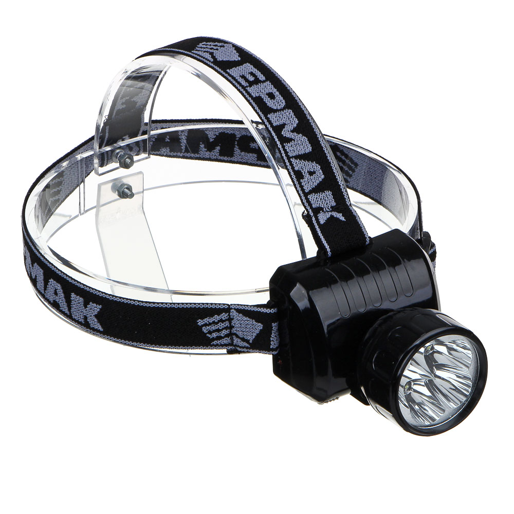 ЕРМАК Фонарь налобный аккумуляторный 5 ярк. LED, вилка 220В, 8х6х7,5см, арт.№ 328-046