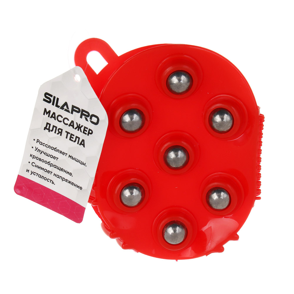 SILAPRO Массажер для тела, ПВХ, пластик, металл 13,5х9,5см, 2 цвета, арт.№ 342-042