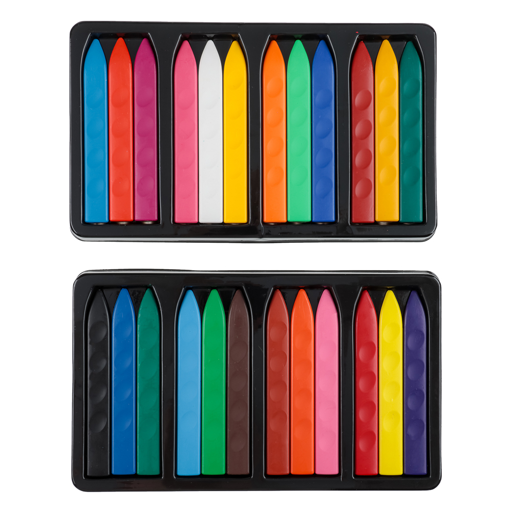 BY Русские Супергерои Мелки восковые пласт., 24 цвета, эрг.3-гранная форма, 10см, "Василиса", арт.№ 801-002