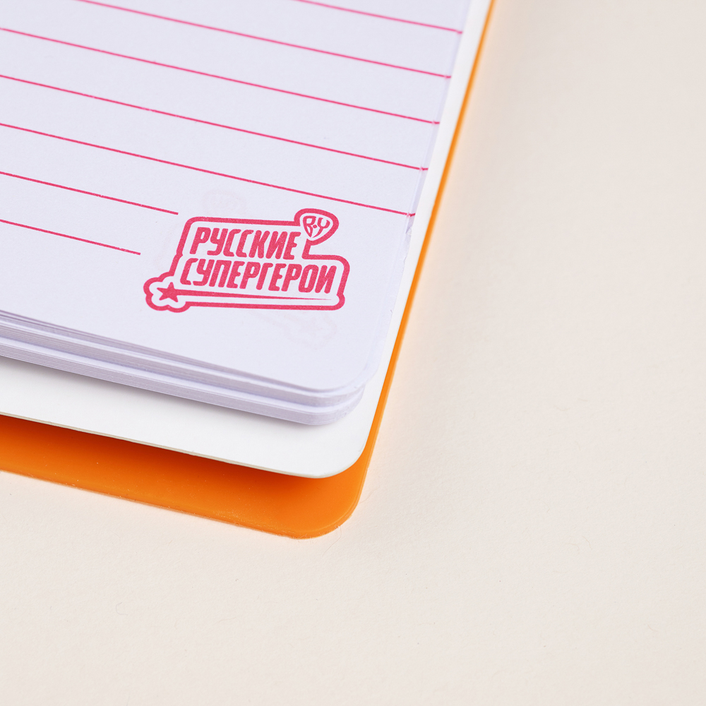 BY Русские Супергерои Блокнот на спирали, 80л., обложка силикон, 6 съемных фигурок, "Кавай", арт.№ 801-004
