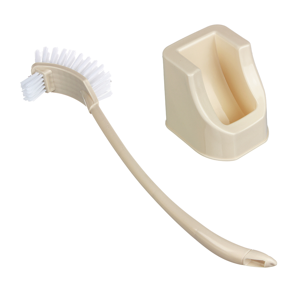 VETTA Ёрш для туалета с двойной щеткой для труднодоступных мест, пластик, 12х10,5х42,5см, арт.№ 463-081