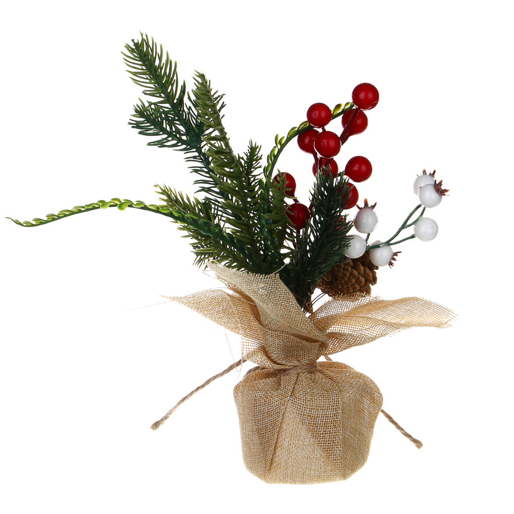 СНОУ БУМ Хвойный декор 29 см, пластик, пенопласт, металл, мешковина, дерево, арт.№ 021-010