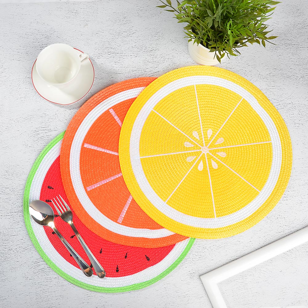 Салфетка сервировочная, d38см, "Фрукты лета" 3 дизайна, арт.№ 890-329