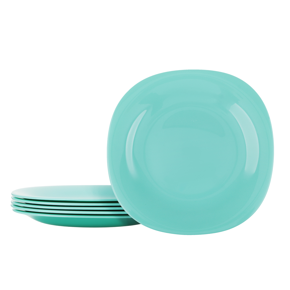 MILLIMI Грин Набор столовой посуды 19 пр., квадратный, опаловое стекло, арт.№ 818-140