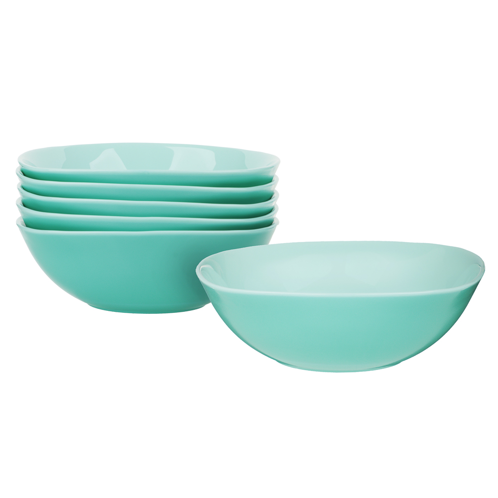 MILLIMI Грин Набор столовой посуды 19 пр., квадратный, опаловое стекло, арт.№ 818-140