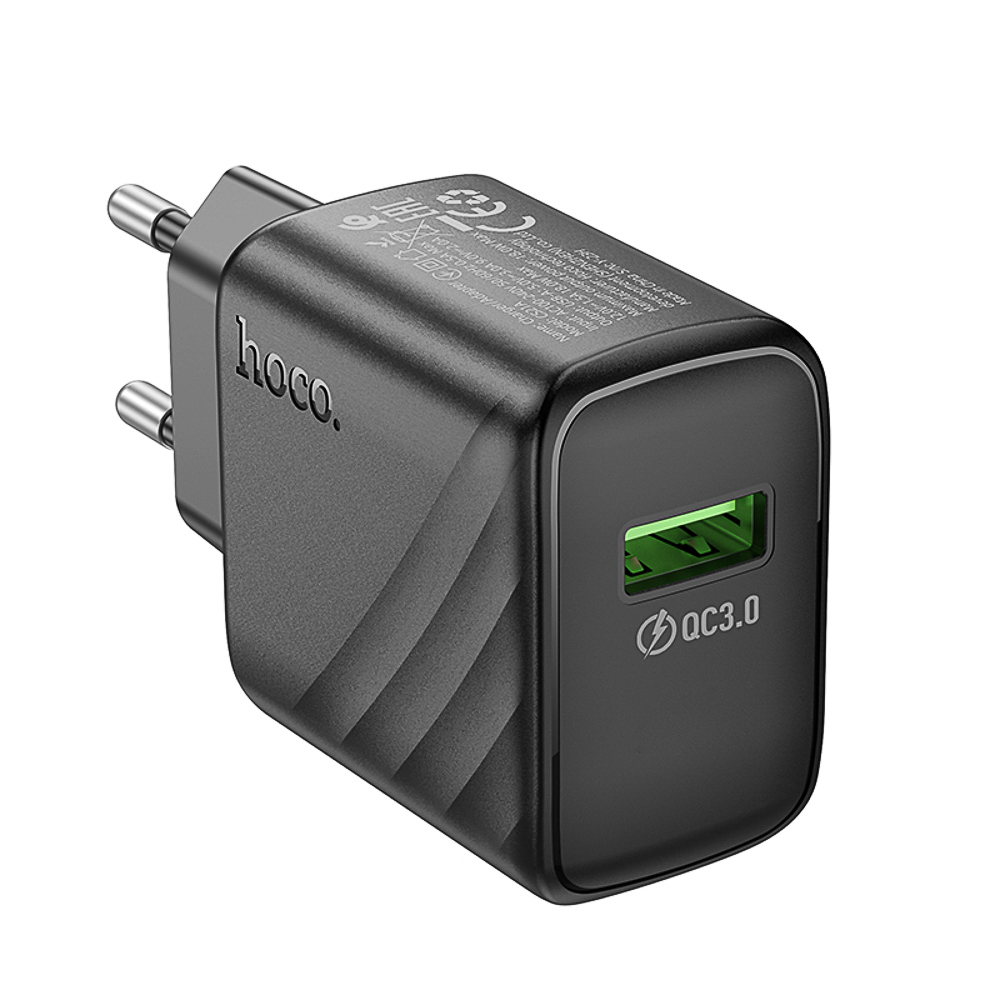 Сетевое зарядное устройство hoco. модель CS21A, QC3.0, 1xUSB-A, EU вилка, белый, арт.№ 916-343