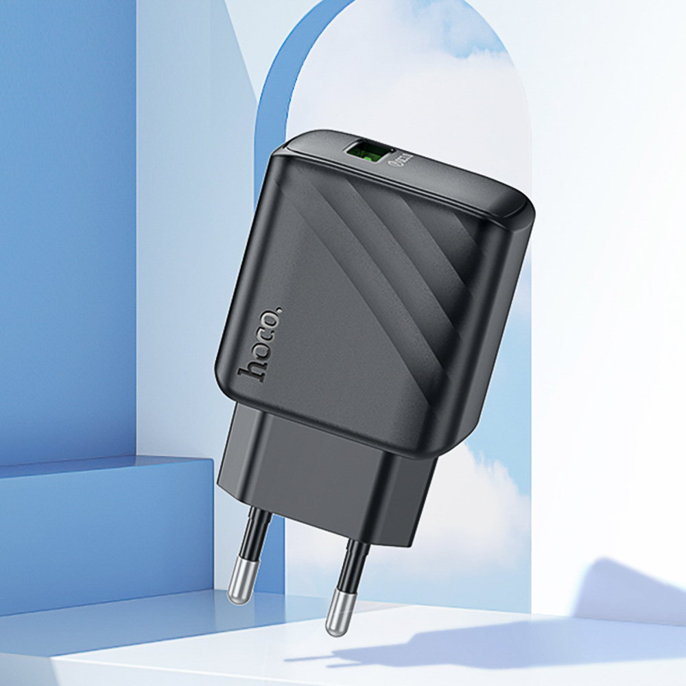 Сетевое зарядное устройство hoco. модель CS21A, QC3.0, 1xUSB-A, EU вилка, белый, арт.№ 916-343