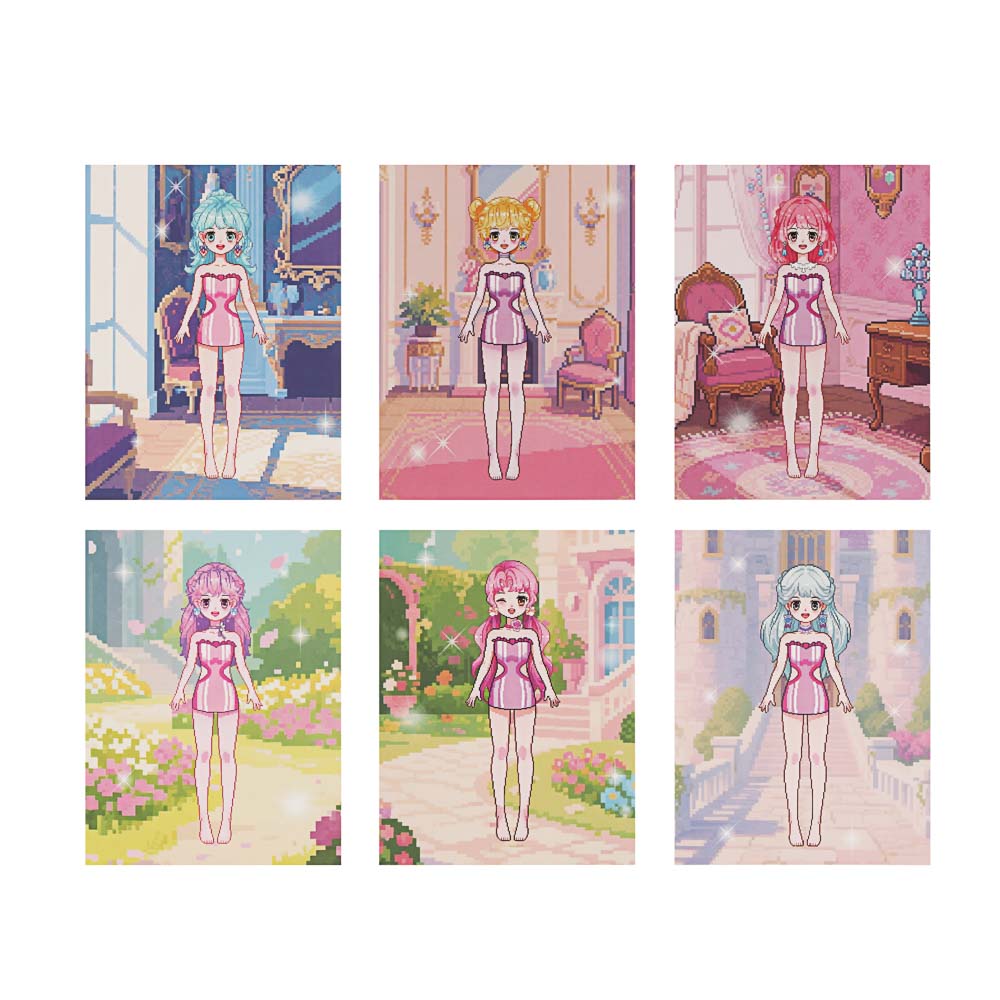 Наклейки для творчества "Модница", бумага, PET, PVC, 19,5х12см, 4 дизайна, арт.№ 281-289