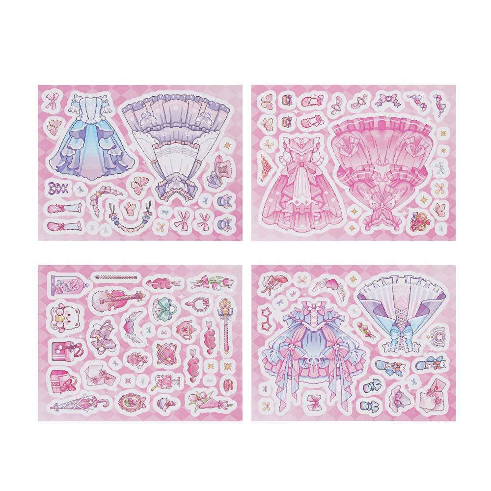 Наклейки для творчества "Модница", бумага, PET, PVC, 19,5х12см, 4 дизайна, арт.№ 281-289