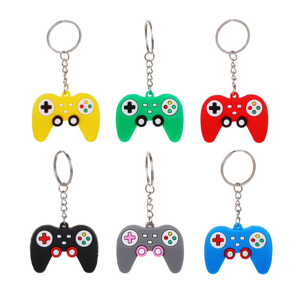Брелок 5,5x4см, в форме джойстика, пластик, металлические цепь и кольцо, 6 цветов, пакет, арт.№ 095-038