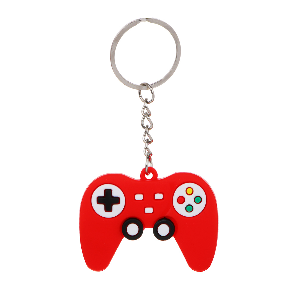 Брелок 5,5x4см, в форме джойстика, пластик, металлические цепь и кольцо, 6 цветов, пакет, арт.№ 095-038