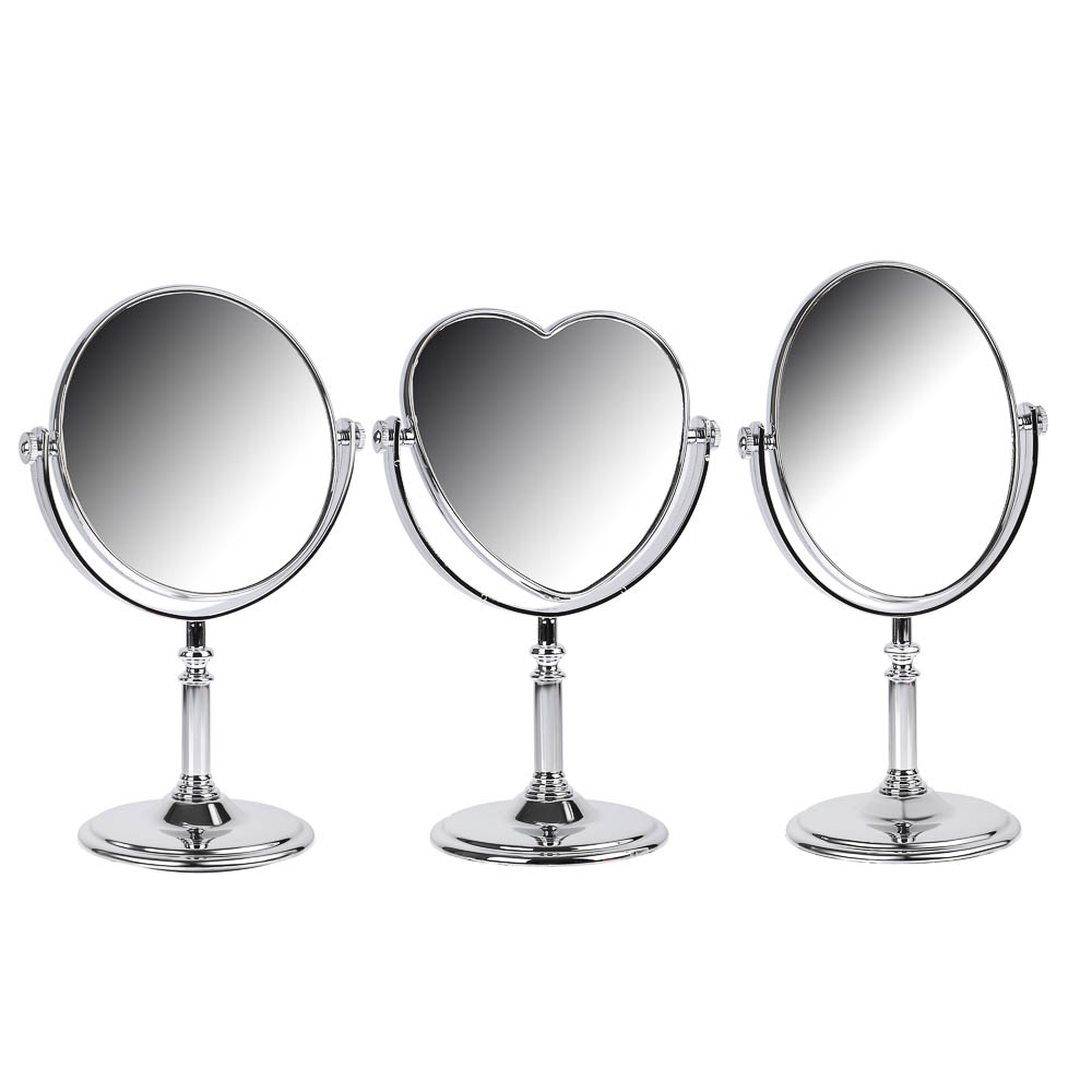 ЮНИLOOK Зеркало настольное, пластик, стекло, 16-17,5x26-28,5см, 3 дизайна, арт.№ 347-022