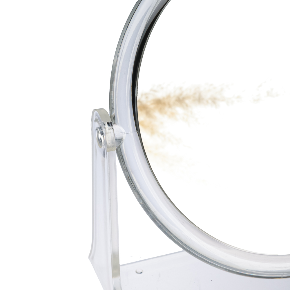 ЮНИLOOK Зеркало настольное, пластик, стекло, 15x18/d14см, 2 дизайна, арт.№ 347-003