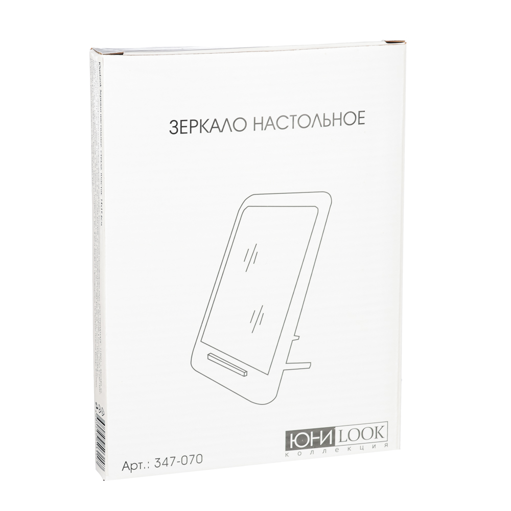 ЮНИLOOK Зеркало настольное, стекло, пластик, 14х19,6см, 4 цвета, арт.№ 347-070