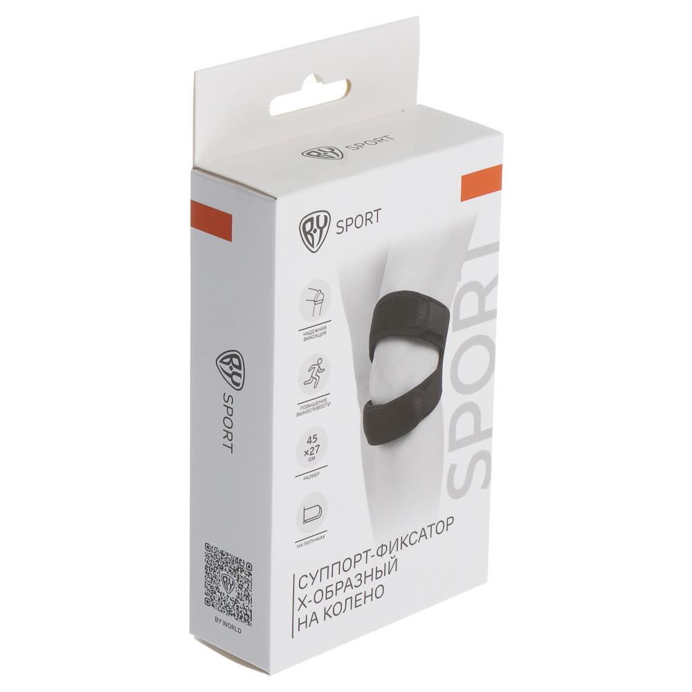 Суппорт-фиксатор X-образный на колено тм BY SPORT, 45x27см, нейлон 22%, лайкра 22%, неопрен 56%, арт.№ 138-057