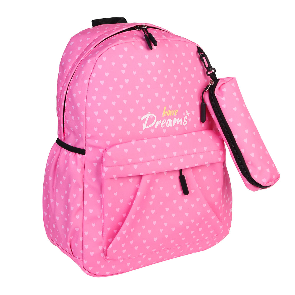 Рюкзак с пеналом 43х30х13см, "Единорожка", 1 отд., 3 кармана, упл.лям.,спинка, арт.№ 524-300