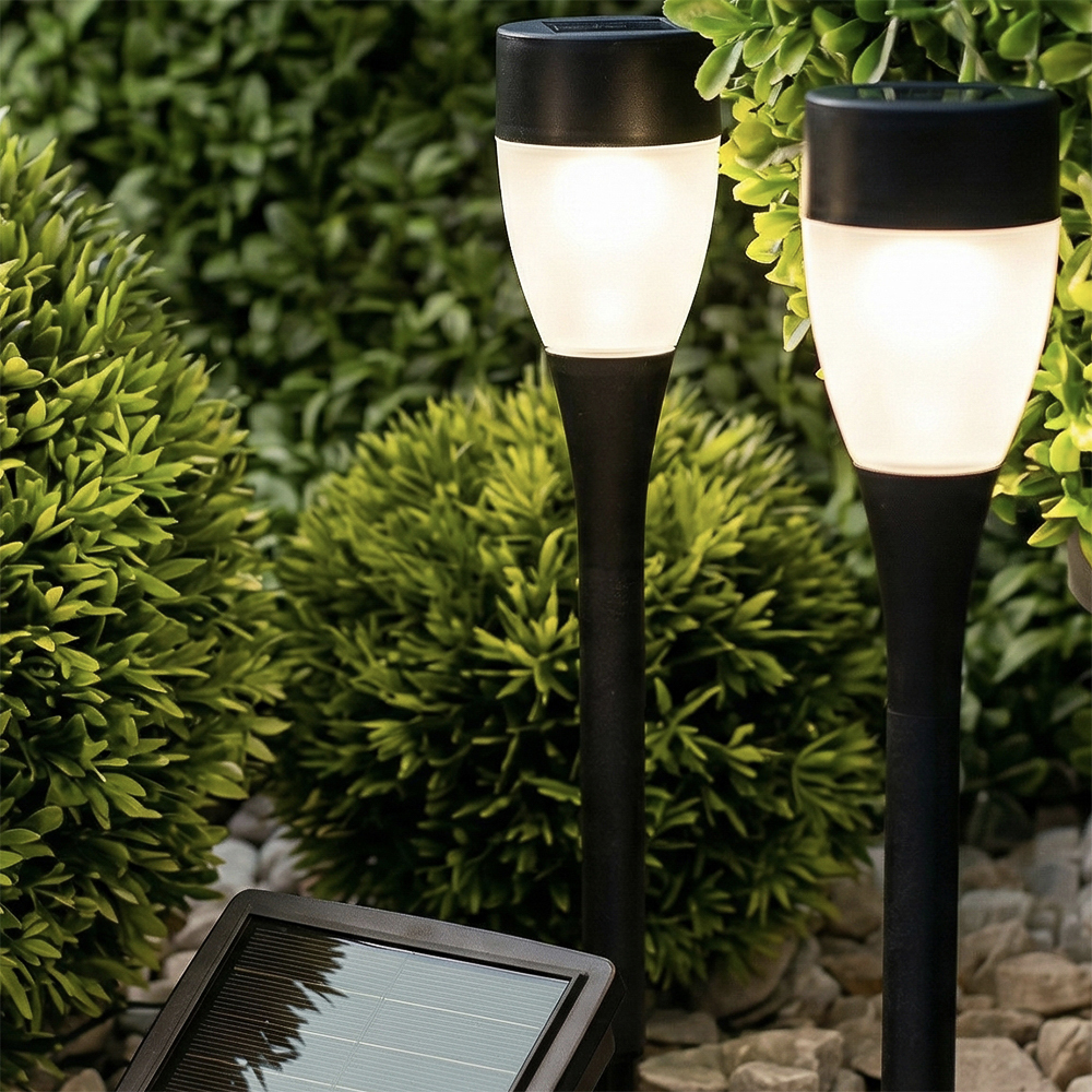 INBLOOM Фонарь садовый на солн. батарее, 4.5х25.5см, 1х1 1.2V 2/3ААА 100mAh, 1LED*белый, пластик, арт.№ 185-033