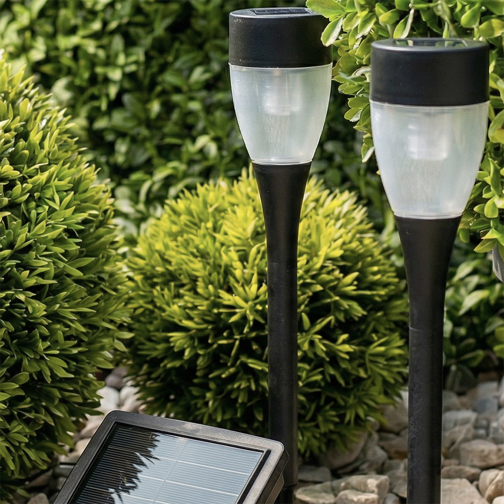 INBLOOM Фонарь садовый на солн. батарее, 4.5х25.5см, 1х1 1.2V 2/3ААА 100mAh, 1LED*белый, пластик, арт.№ 185-033