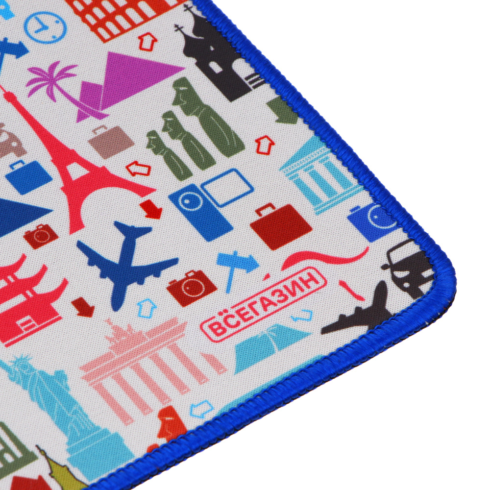 Коврик игровой ВСЁГАЗИН Путешествие, 360x260x2.5мм, с рисунком, полиэстер, каучук, арт.№ 405-048